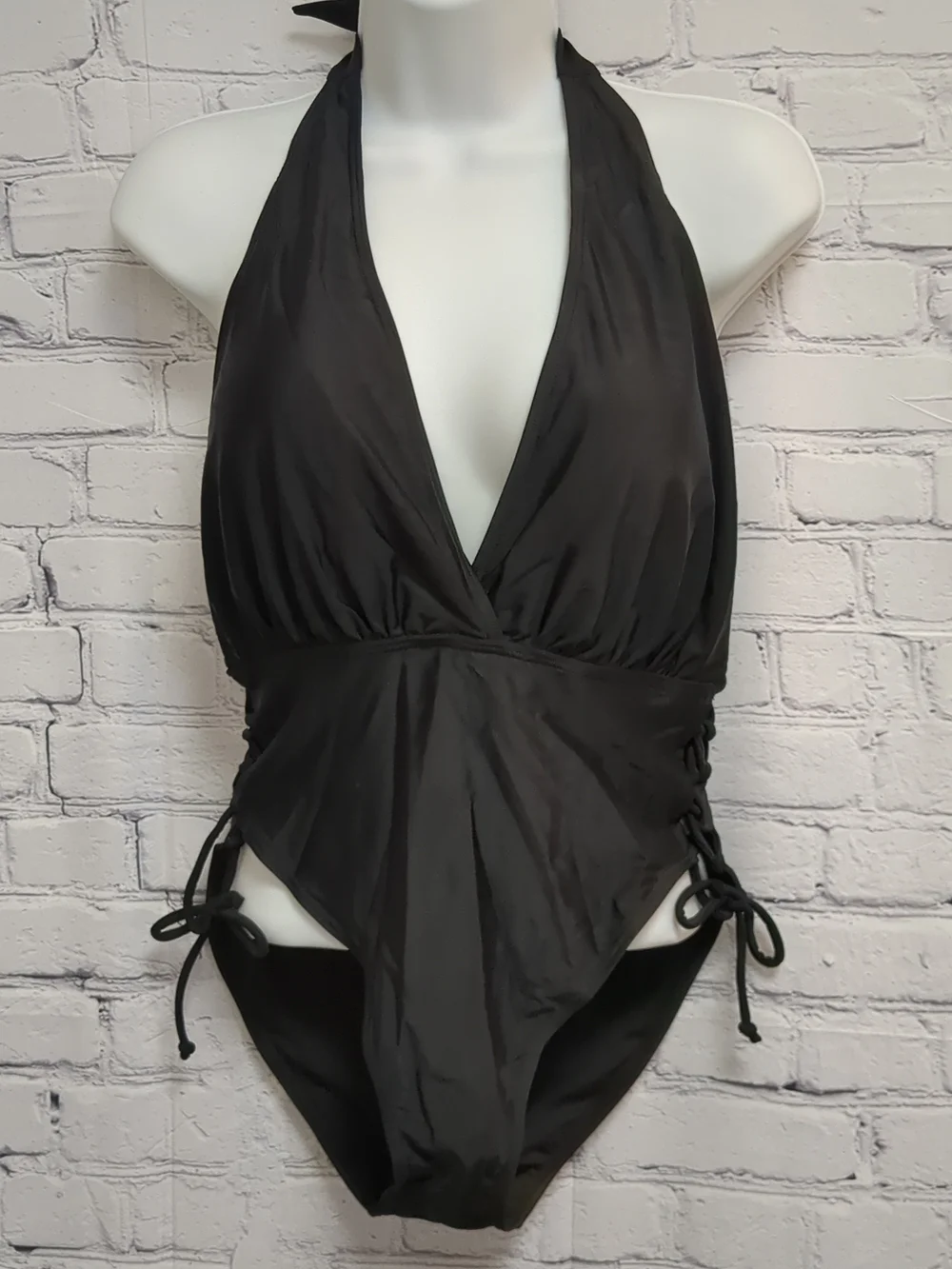 Black Halter One-Piece Swimsuit